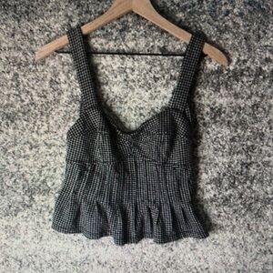 MAC Cosmetics Black and White Patterned Crop Top